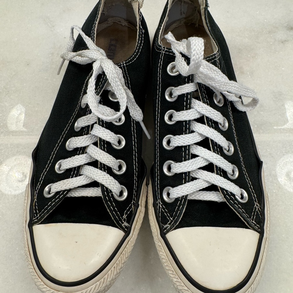 Black All Star Converse Sneakers with White Laces